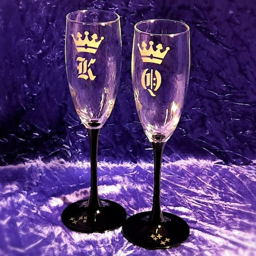 King & Queen Champagne Flutes